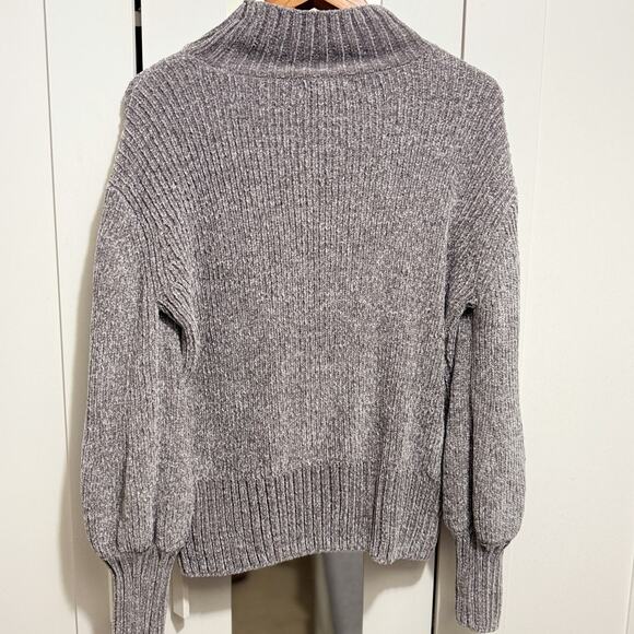 Cynthia Rowley Gray Chenille Turtleneck Sweater Women’s Medium Soft Cozy Knit - Picture 2 of 9